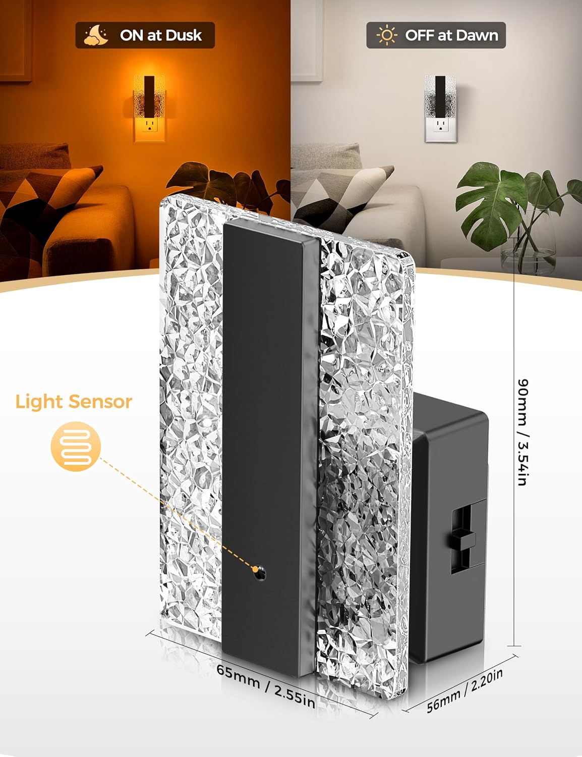 DORESshop LED Night Lights Plug Into Wall [2 Packs], Decorative Nightlight