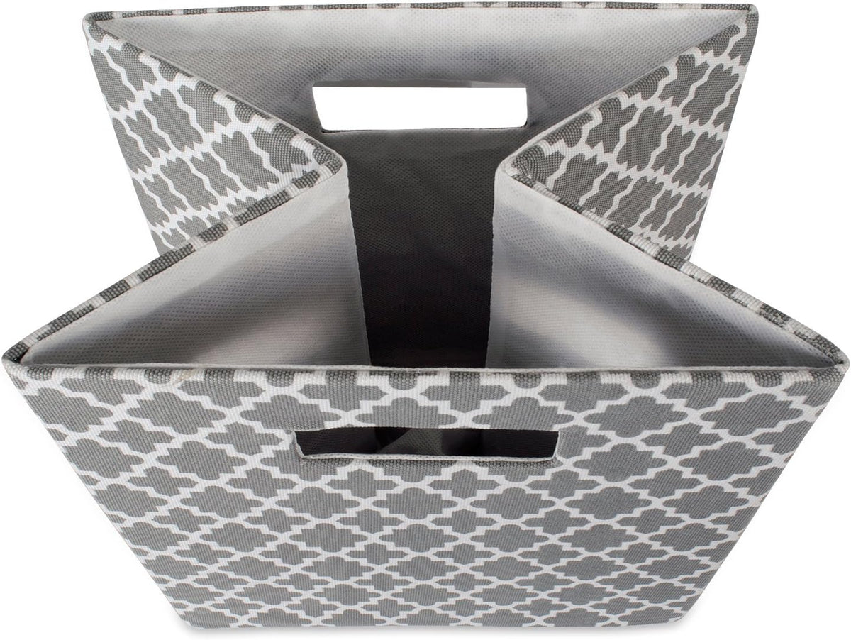 DII Hard Sided Collapsible Fabric Storage Container for Nursery, Offices, & Home Organization, (11x11x11) - Lattice Gray