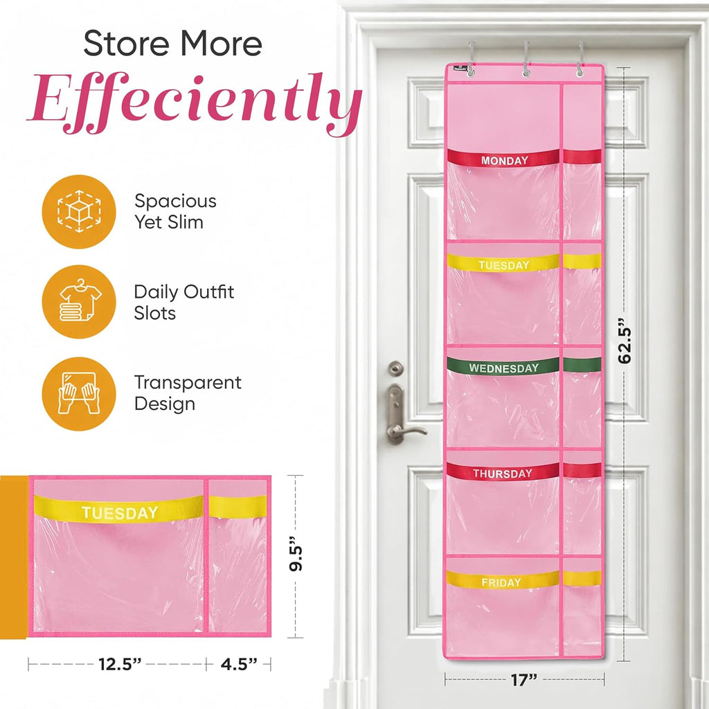 Handy Laundry Weekly Clothes Organizer for Kids, 10 Pocket 5-Shelf Closet
