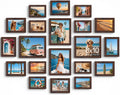 decorUhome Picture Frames Set of 20 for Wall and Tabletop Display, Brown