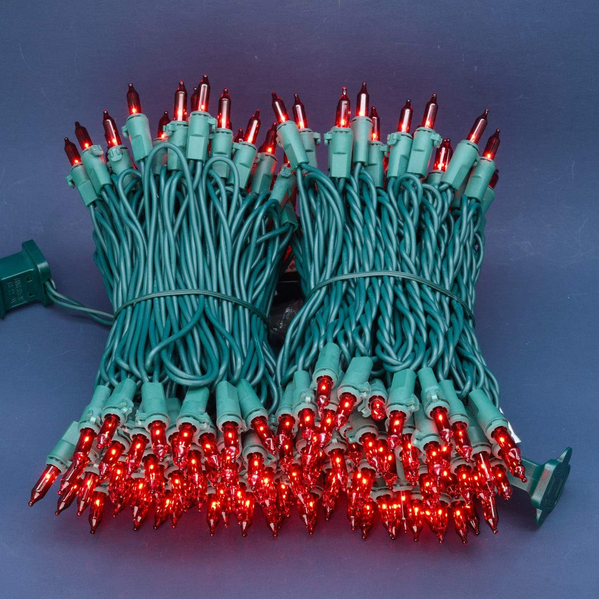 200 Red Christmas Lights, 2 Set 33 ft 100 ct Green Wire UL String Light