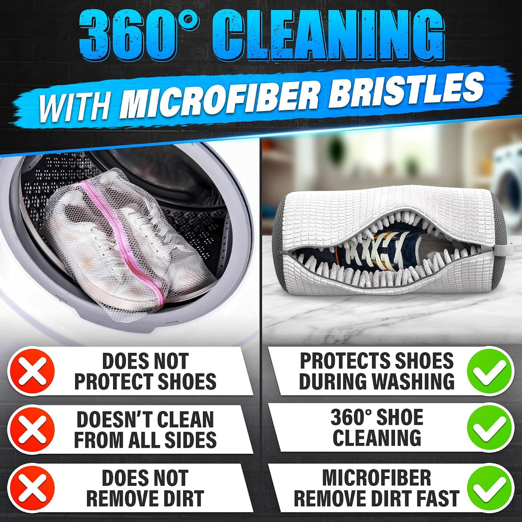 2 Pcs XXL Shoe Washing Machine Bag, Tennis Shoe Laundry Bag, White