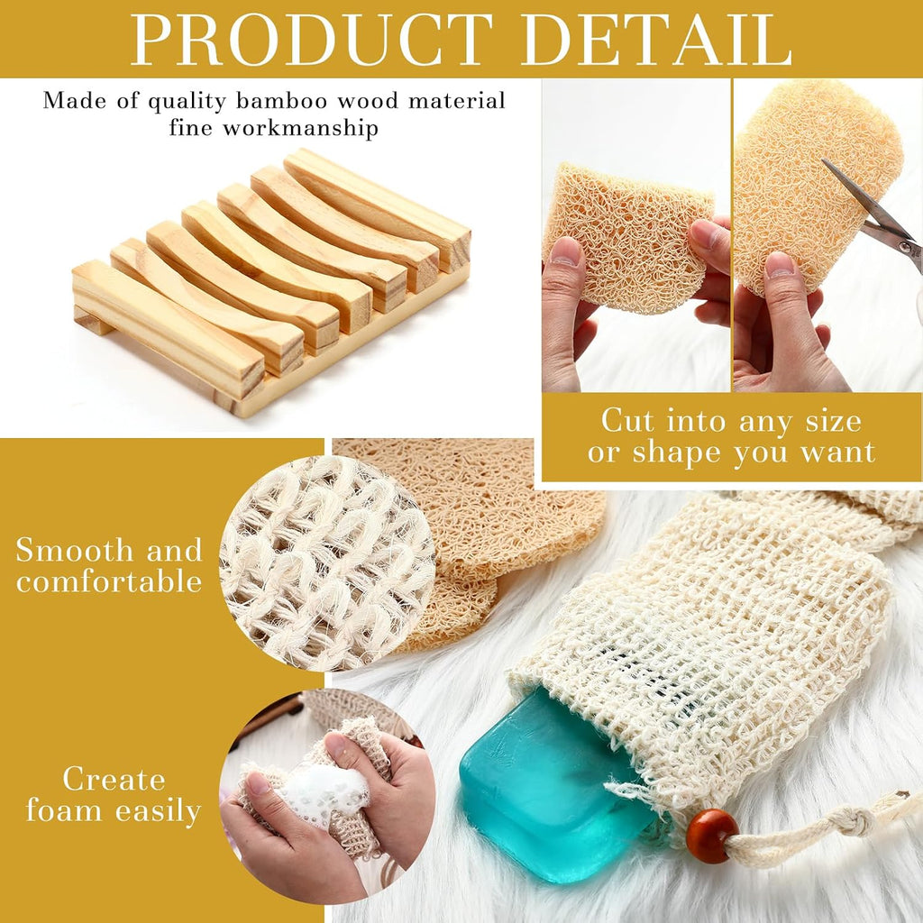 Baderke Soap Saver Wooden Dish Holder Bag and Pads, Wood Color, 36 Pcs