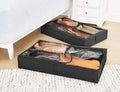 Whitmor Underbed Boot Storage Bag, 4 Sections, 23" x 37", Black 2 Pack