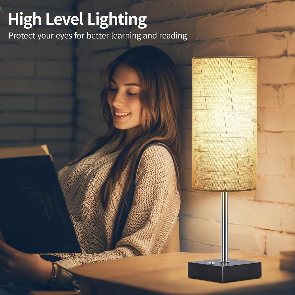 AVV Cordless Table Lamp with Dimmable, Rechargeable 3 Modes Battery Powered Bedside Lamp, Battery Operated Lamps for Night Stand, Touch Lamp for Bedroom, Living Room,15 Inch Grey 2PK