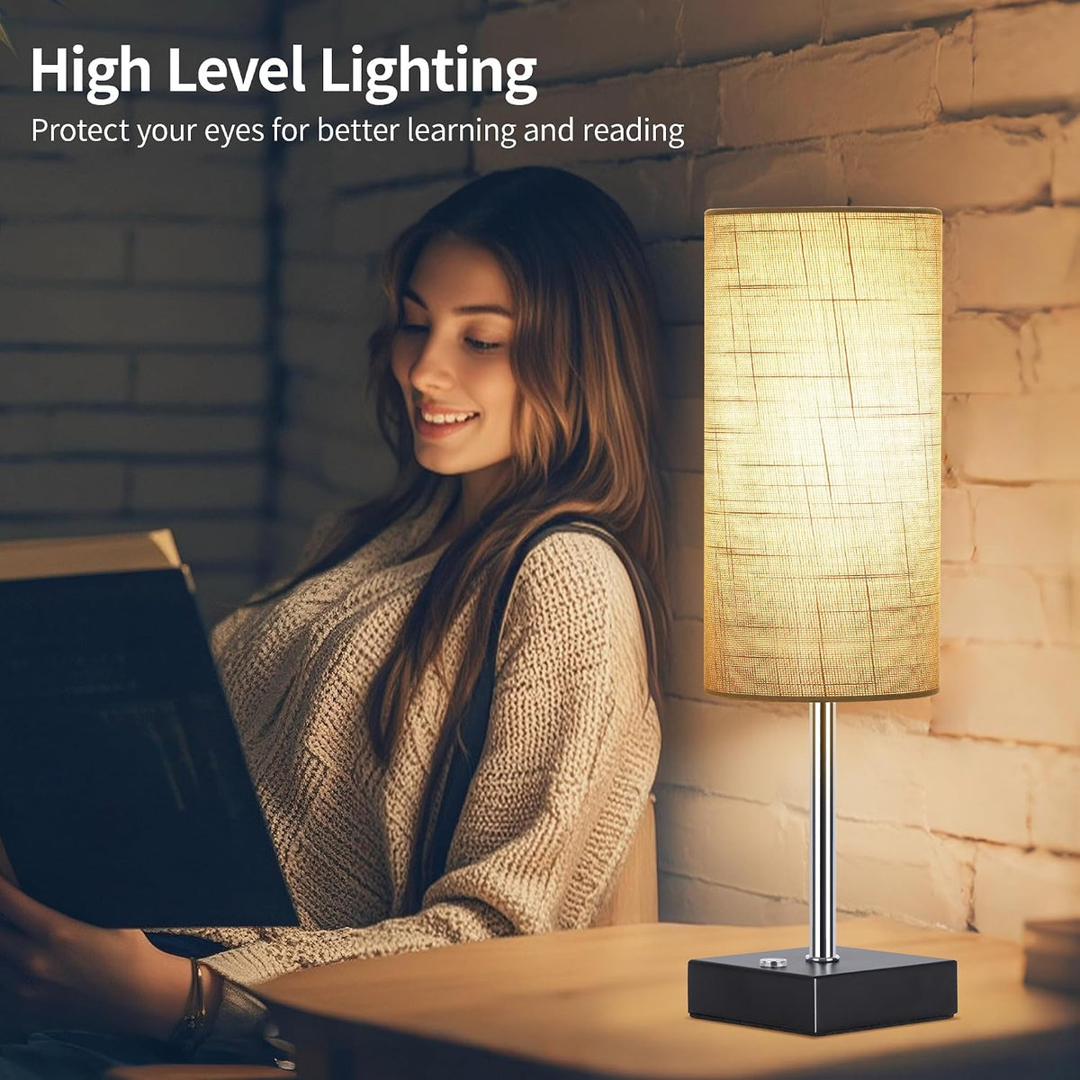 AVV Cordless Table Lamp with Dimmable, Rechargeable 3 Modes Battery Powered Bedside Lamp, Battery Operated Lamps for Night Stand, Touch Lamp for Bedroom, Living Room,15 Inch Grey 2PK