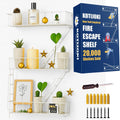 Fire Escape Wall Shelf, White Metal Decorative Floating Ladder, 3-Tier