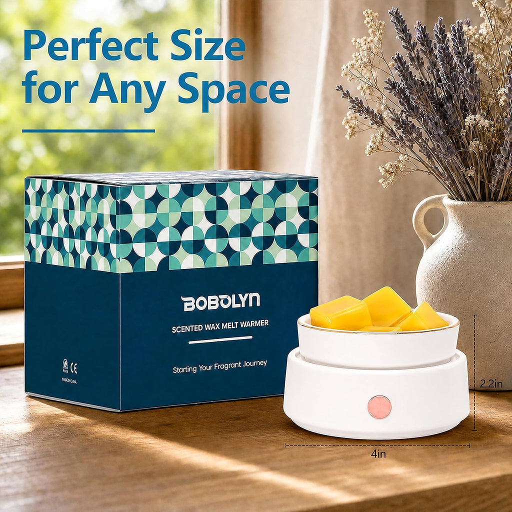 3-in-1 Electric Wax Melt Warmer - Essential Oil and Candle Burner, Ceramic Fragrance Warmer for Scented Tarts, Jars, Oils - Home, Office, Bedroom Gift Decor