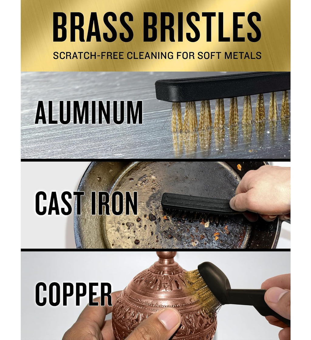 VViViD Wire Detail Brush Set 6pcs, Nylon, Brass and Stainless Steel Bristle, Rust, Paint and Dirt Remover, Cleaning Welding Slag, Scrubbing, Small and Big Size