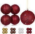 4Pcs 4.7" Large Red Christmas Balls Ornaments for Christmas Trees