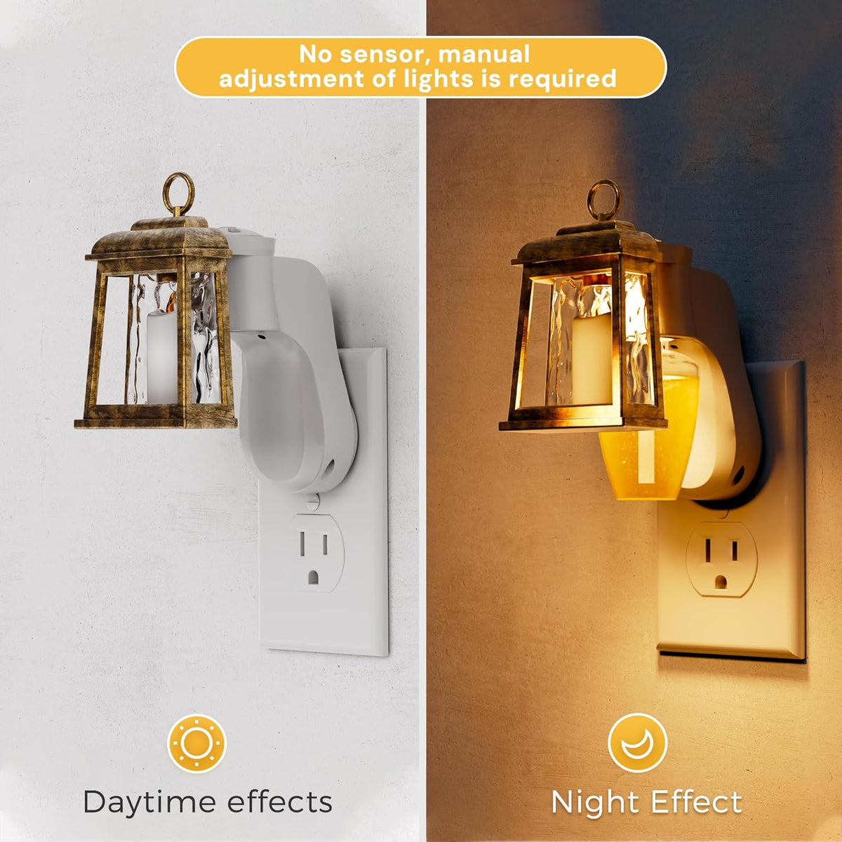 L LOHAS LED Wall Fragrance Plug in with Candle Night Light, Fits Standard Wall Fragrance Refills, WallPlug Essential Oil Diffuser with Nightlight for Hallway, Bathroom (2 Pack)