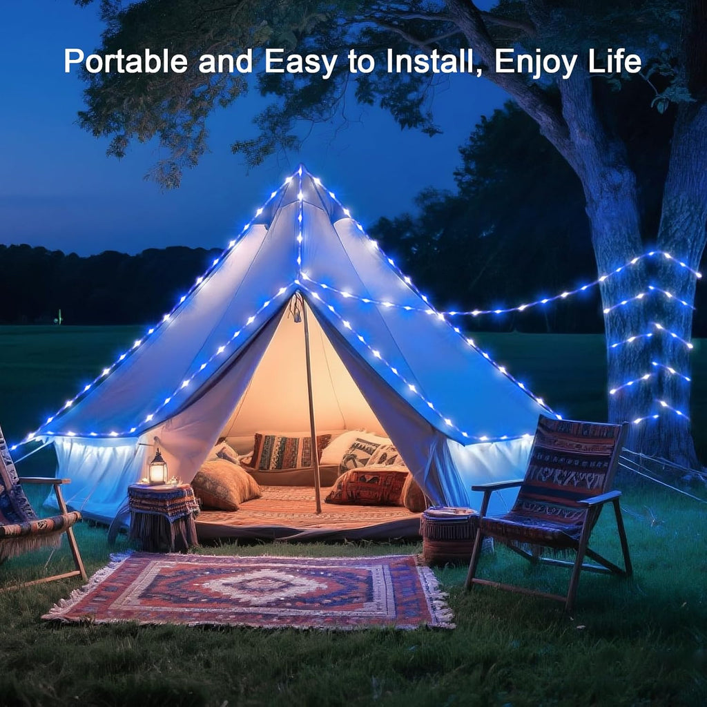 JMEXSUSS 2 Pack Rope Lights Battery Operated Christmas Lights Outdoor