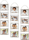 Icona Bay - 5x7 Wall Hanging Picture Frames Collage with 4 Openings - Distressed White - Casual Style Engineered Wood Frames - Wall Mount Only - Bliss Collection (Pack of 3)