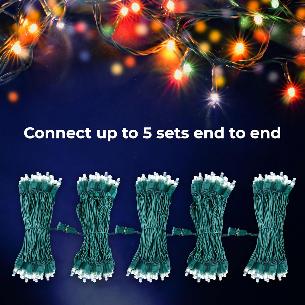 60 LED Mini Christmas Lights Cool White Green Wire String Lighting Indoor Outdoor Xmas Tree Garden Holiday Party Decor UL Certified Indoor & Outdoor String Lights