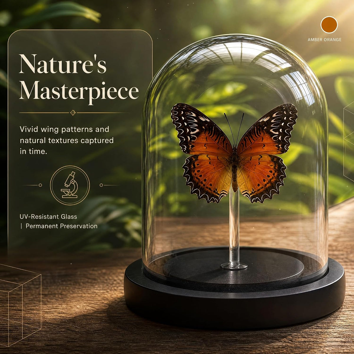 Real Taxidermy Butterfly Specimen Shadow Box, Butterfly Gifts for Women Girls with Glass Cover, Butterfly Decor for Bedroom Office Living Room Desk Cethosia bibles Drury