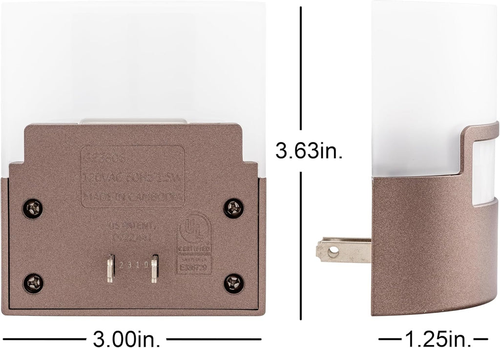GE Plug in Night Light with Motion Sensor, 40 Lumens, Bronze