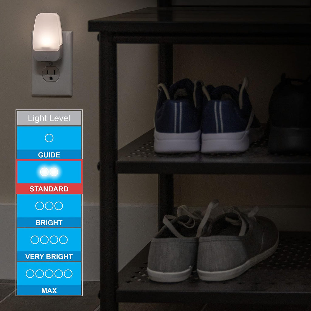 GE Plug in Night Light, Dusk to Dawn Sensor, Warm White 3000K, 2 Pack