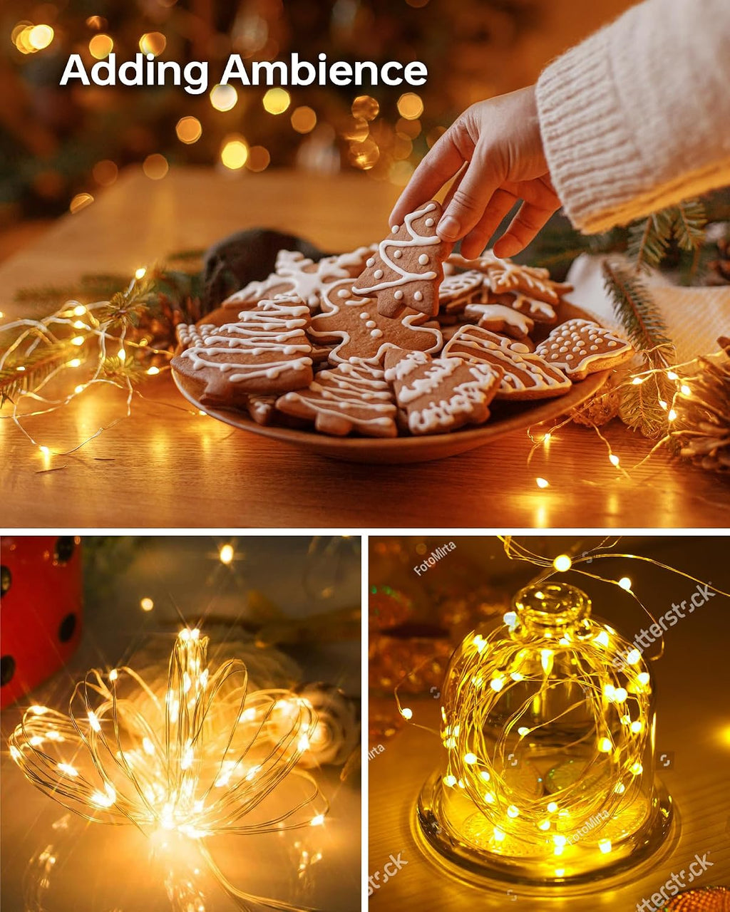 Blingstar Fairy Lights Battery Operated, 12 Pack 7Ft 20LED, Waterproof Silver Wire, Mini String Lights for Christmas Wedding Mason Jar Bedroom Table Centerpiece Crafts Decoration, Warm White