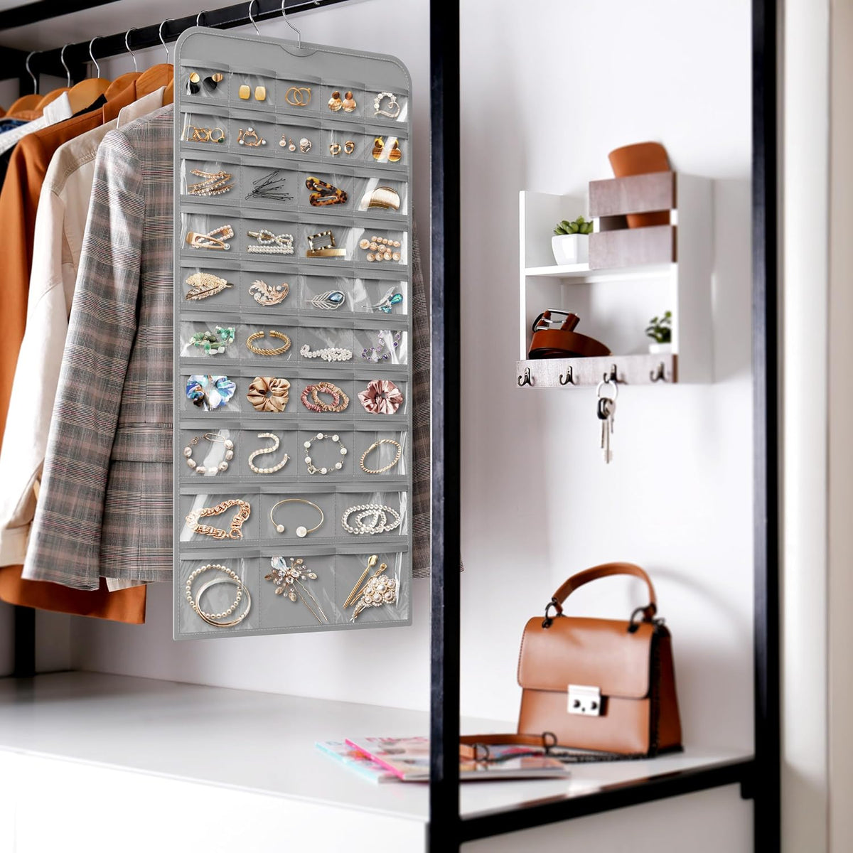 Simple Houseware 80-Pocket Hanging Jewelry Organizer with 5 Sizes