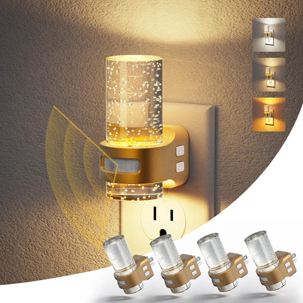 JandCase Motion Sensor Night Light, 4 Pack Mini Bubble Night Light