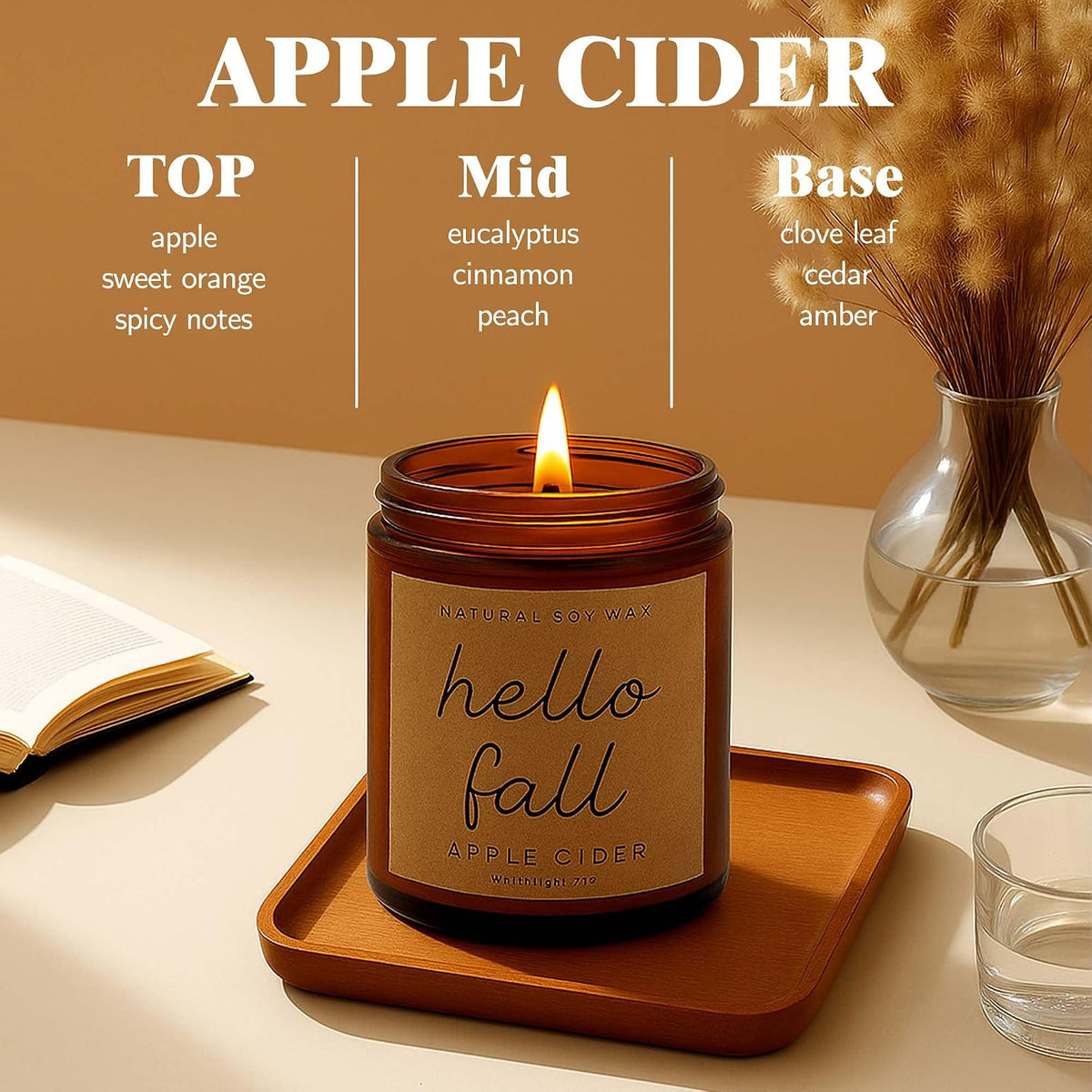 Lihome Fall Candles - Fall Decor for Home, Gifts for Women(Apple Cider)