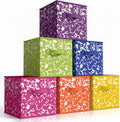 LemonRoad 6 Fabric Cube Storage Bin 11'' Classroom Bin, Rainbow, Classic