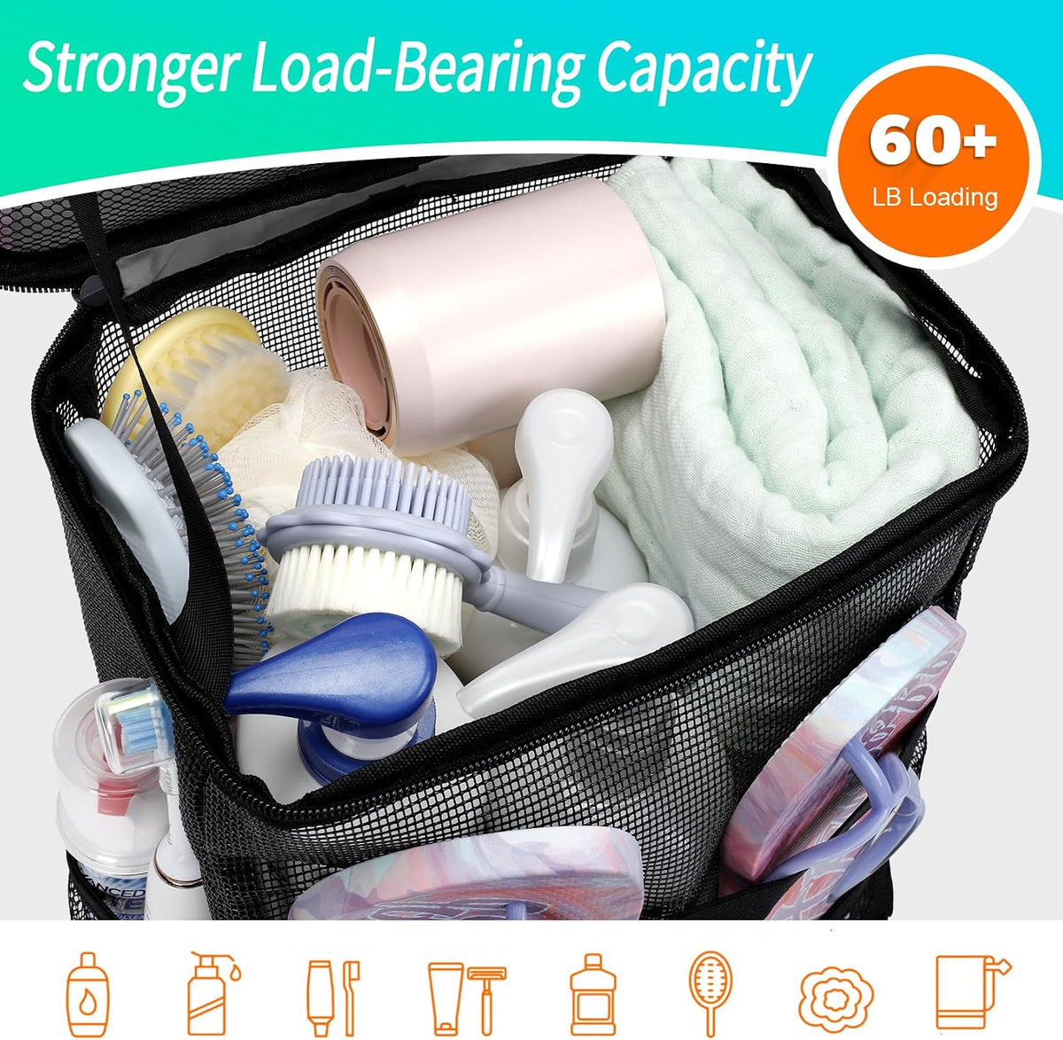 Dorm Room Essentials for Guys Girls, Quick Dry Mesh Shower Caddy Portable