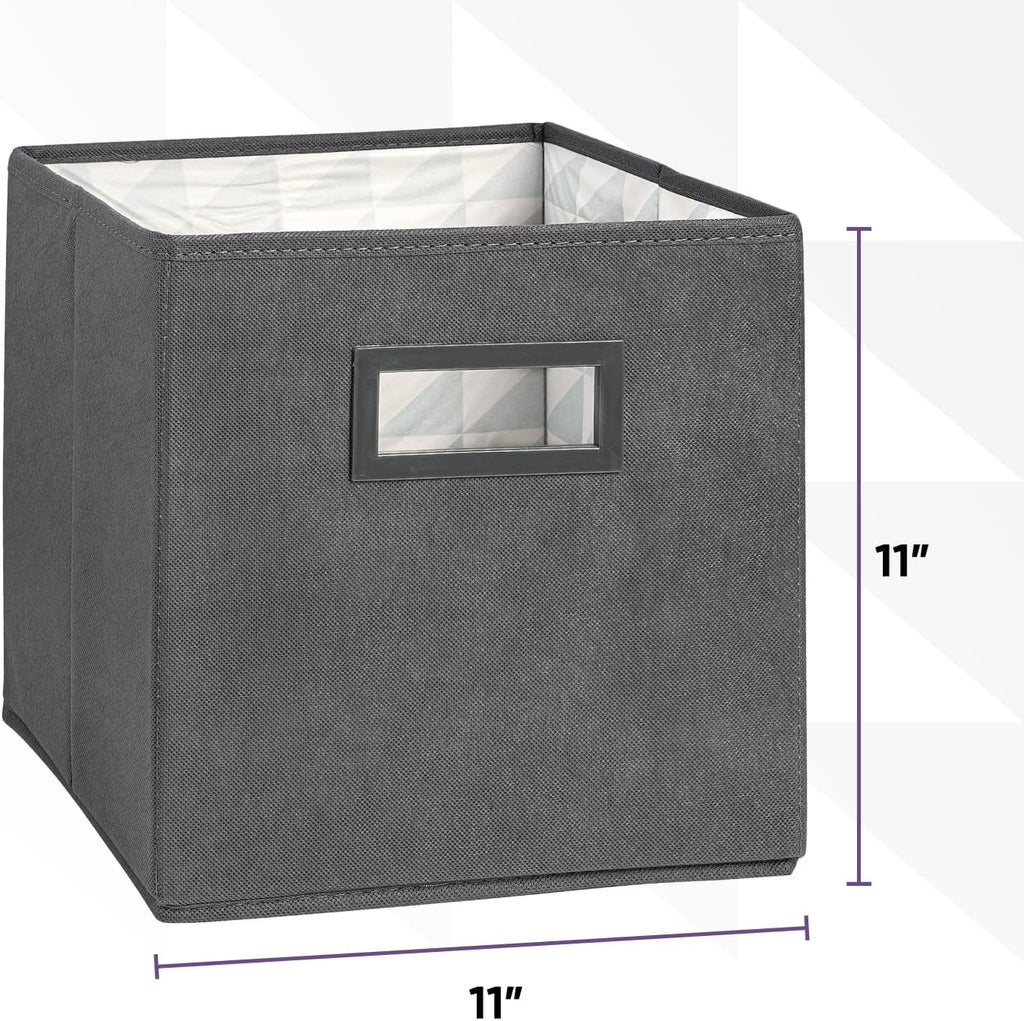 Superio Collapsible Storage Bins For Organization And Storage, Closet Organizers And Storage, Dorm Room Storage, Storage Containers, Laundry Room Organization, Grey 8-pack