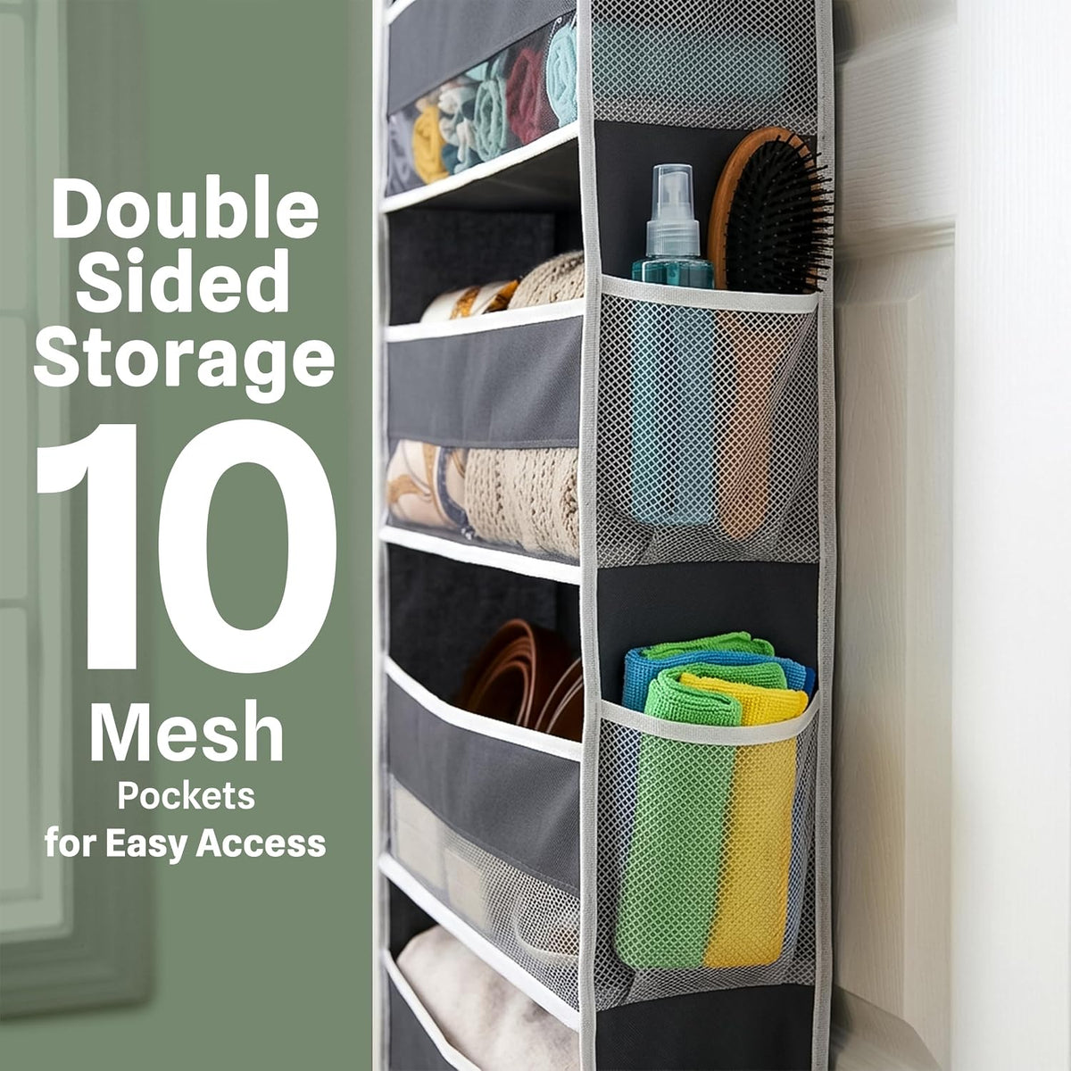 Utopia Home 5 Shelves Hanging Closet Organizer, Dark Grey, Pack of 1