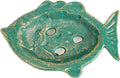 Sungmor Heavy Duty Cast Iron Soap Holder, Fish Shape & Antique Green