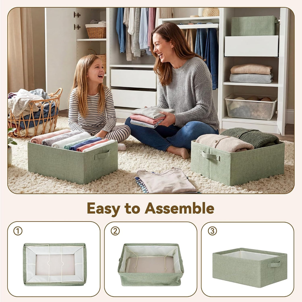GRANNY SAYS Storage Basket for Shelves, Storage Bin, Sage Green, 2-Pack