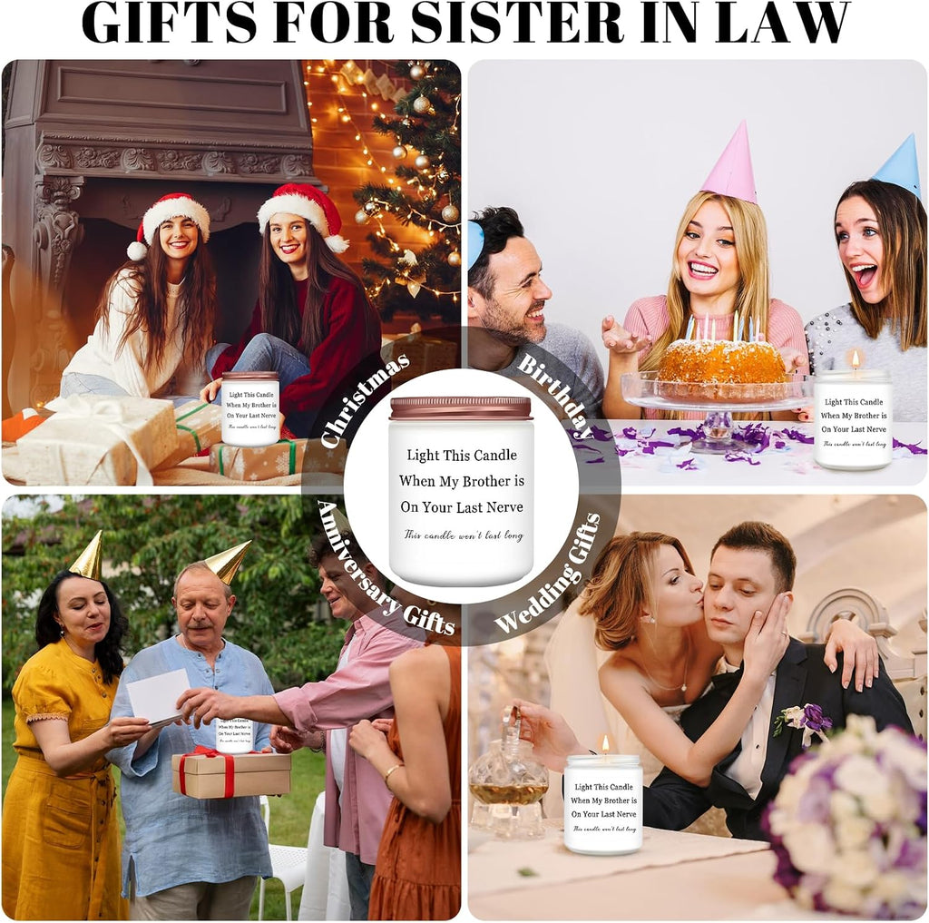 Gifts for Sister in Law from Sister, Christmas SIL Lavender Candles Gifts