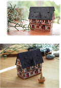 Ceramic Houses and Villages Collection - Handmade House Ceramic Art Cone Incense Holder Room Decoration Collectible Miniature Town Hall in Schotten, Germany R232