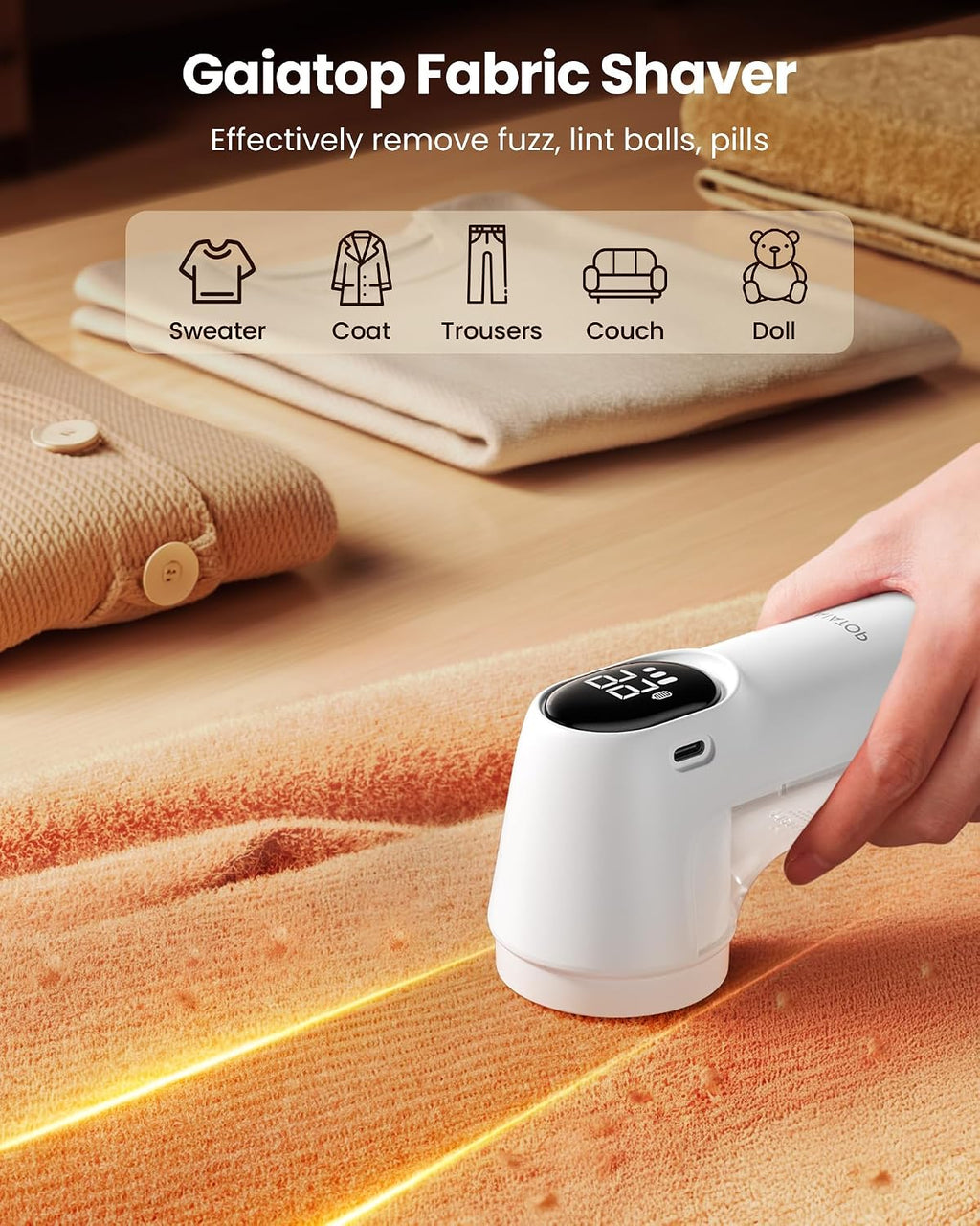 Gaiatop Fabric Shaver, 3-Speed Lint Shaver for Clothing, Furniture, Sweater