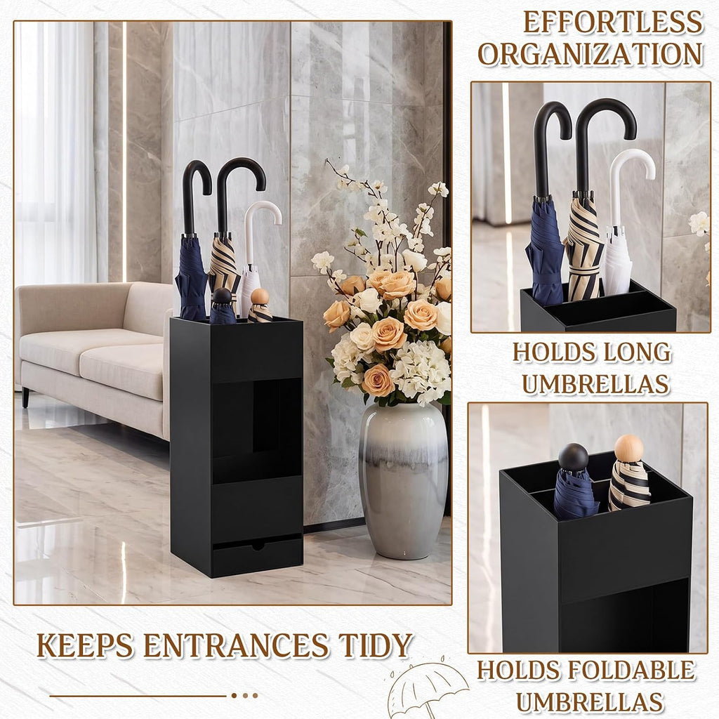 Black Acrylic Umbrella Stand Organizer 22 Inch Umbrella Holder Rack