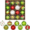 16 Christmas Tree Balls Ornaments Decoration 2.36'', Sparkly Red and Green