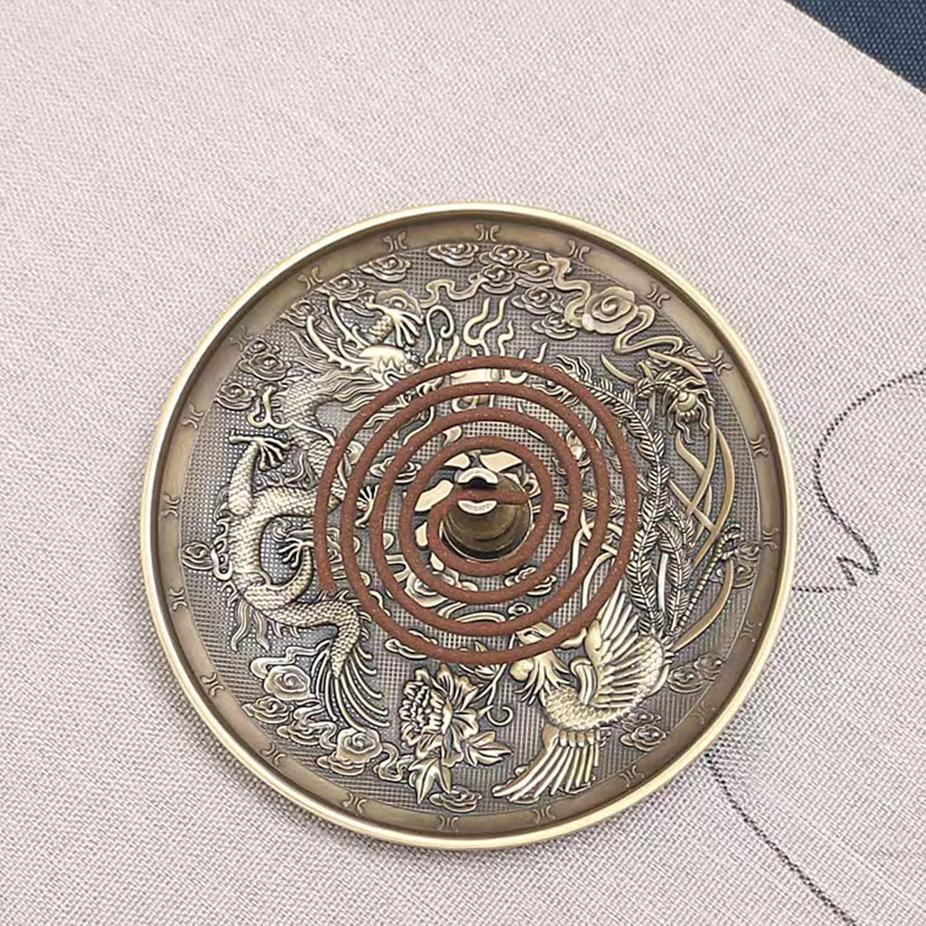 Brass Plate Incense Holder Set- 3 in 1 Incense Burner - for Smudging Bowl, Offering Bowl, Incense Burner Holder, Ash Catcher,Jewelry Dish
