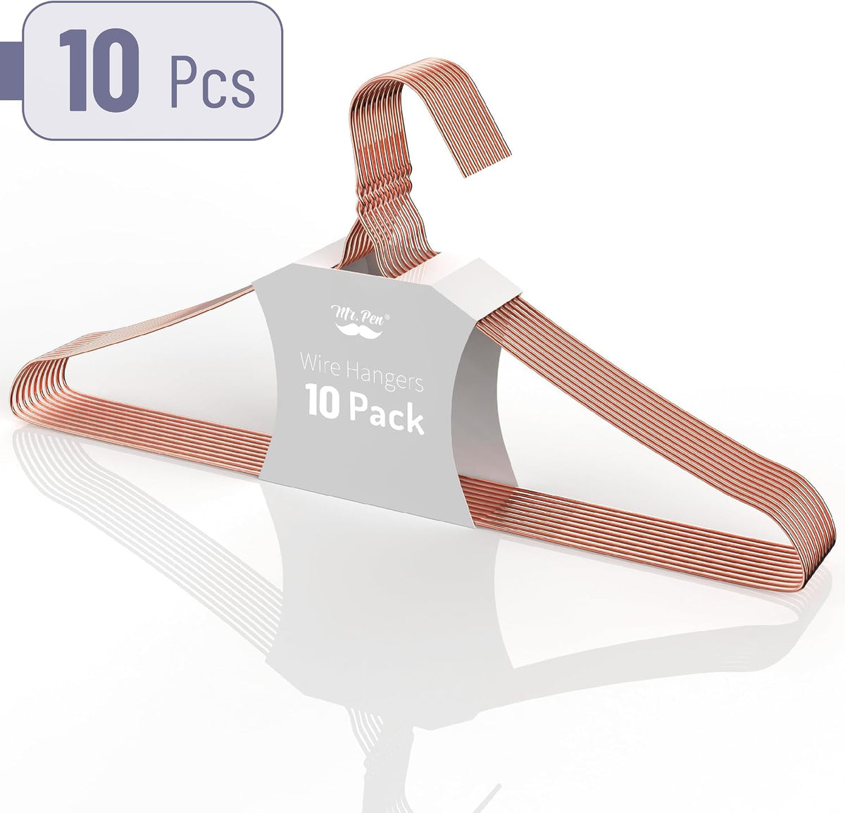 Mr. Pen- Metal Wire Hangers, 10 Pack, Rose Gold