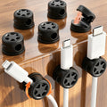 AGPTEK Magnetic Cable Clips Black, 360° Rotating Cord Holder for Nightstand