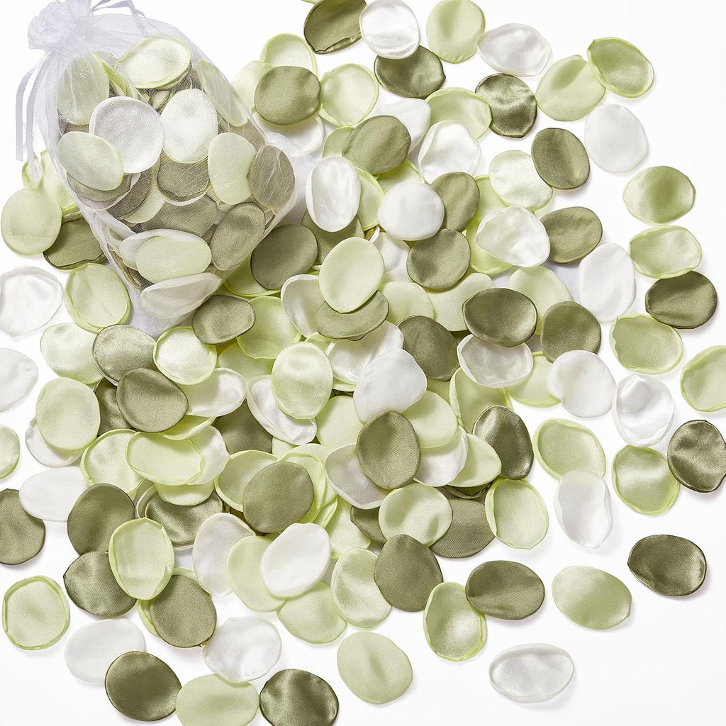Serwalin 300pcs Silk Rose Petals Sage Green Flower Petals for Wedding Decor