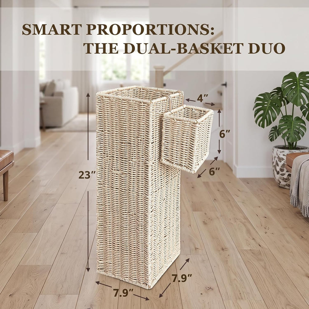 Wicker Umbrella Stand for Entryway, Decorative Rattan Holder