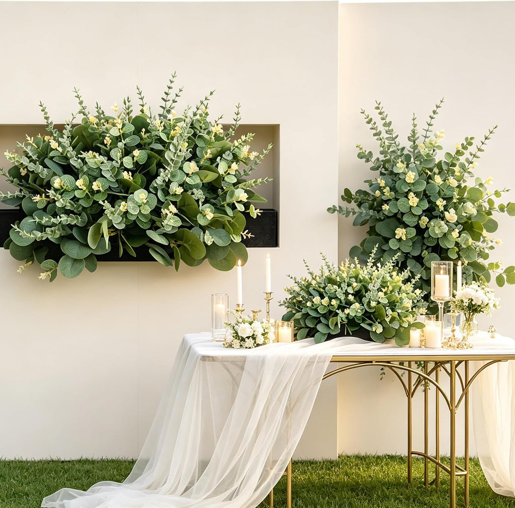 120PCS Mixed Eucalyptus Stems Bulk Artificial Greenery Stems Wedding Decor