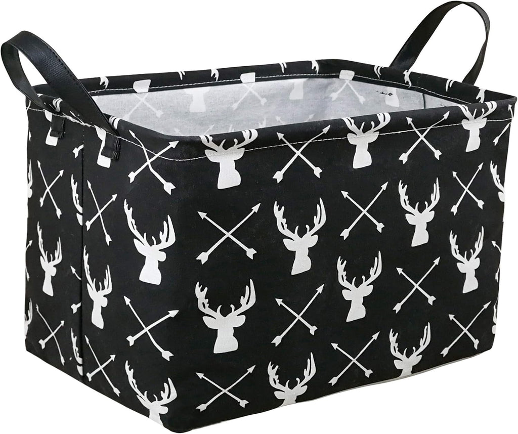 Kid Storage Basket Gift Shelf Basket Toy Storage Bin, Nursery Basket Organizer Box for Children Room Deco With Handles (Deer)