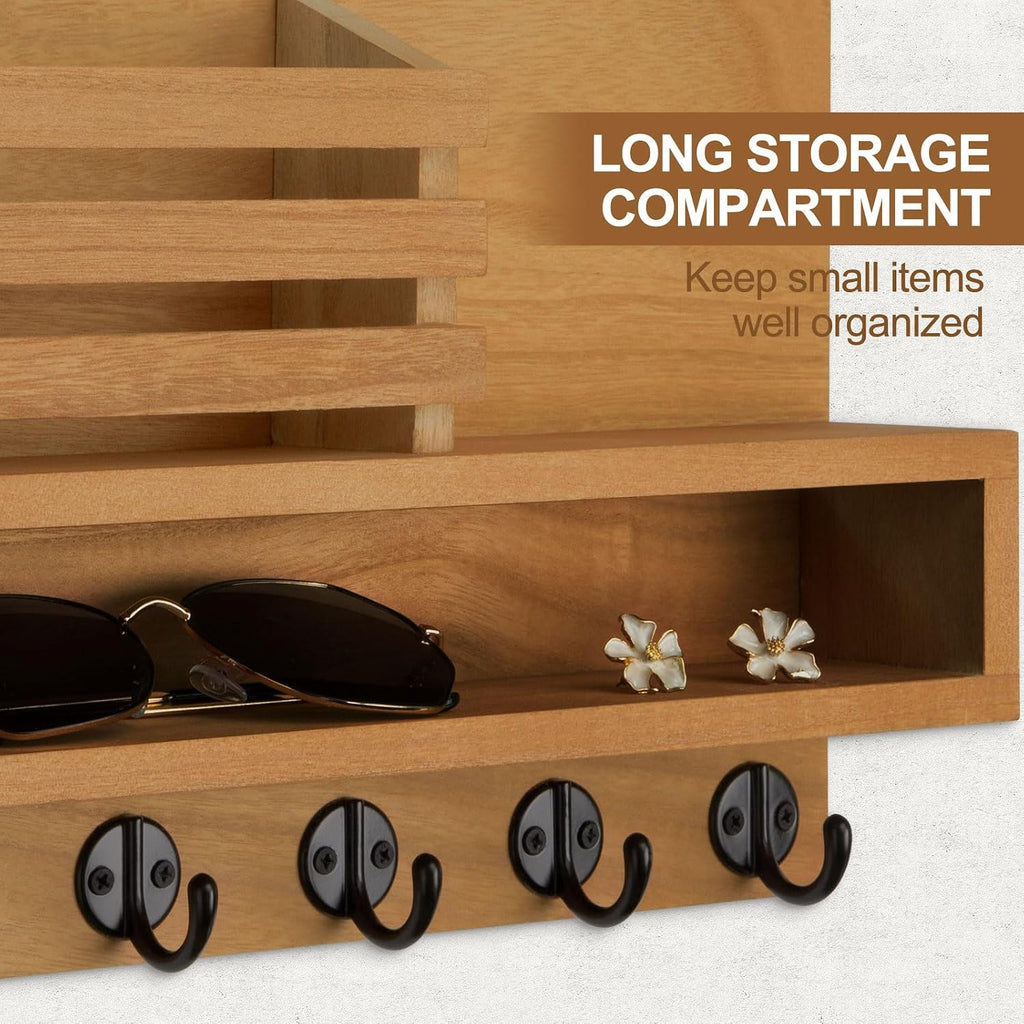 Key and Mail Holder Wall Mount, Key Holder with Long Storage Box