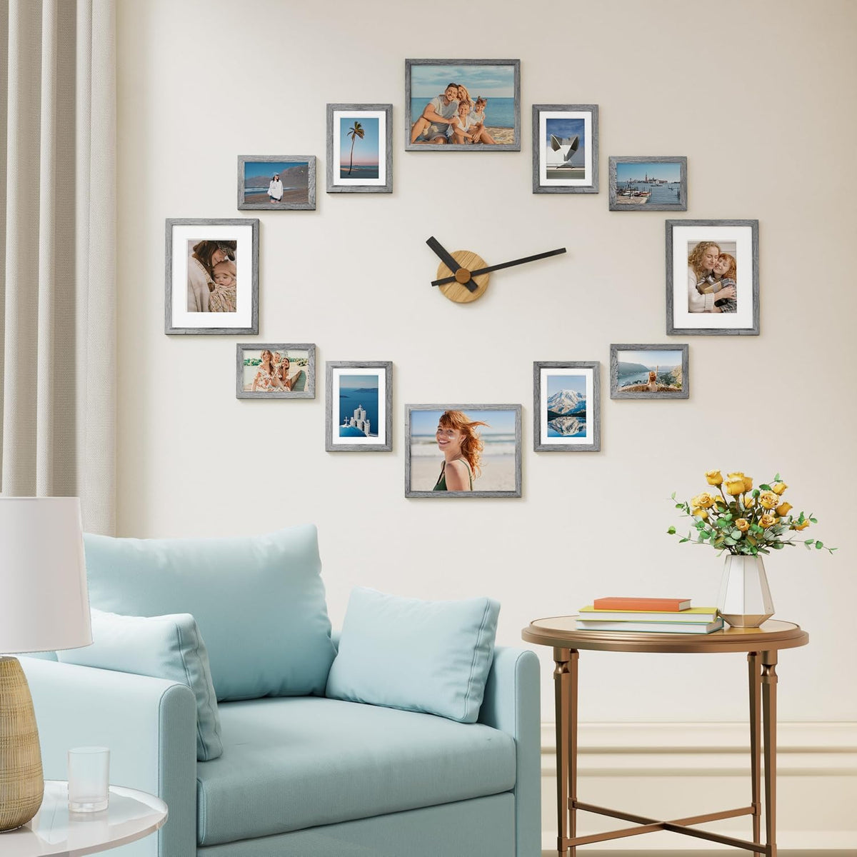 Vittanly 12 Pack Picture Frames Collage Wall Decor, Grey