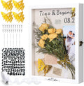 Yookeer 12x16 Shadow Box Frame Dried Flowers Wedding Display Case,White