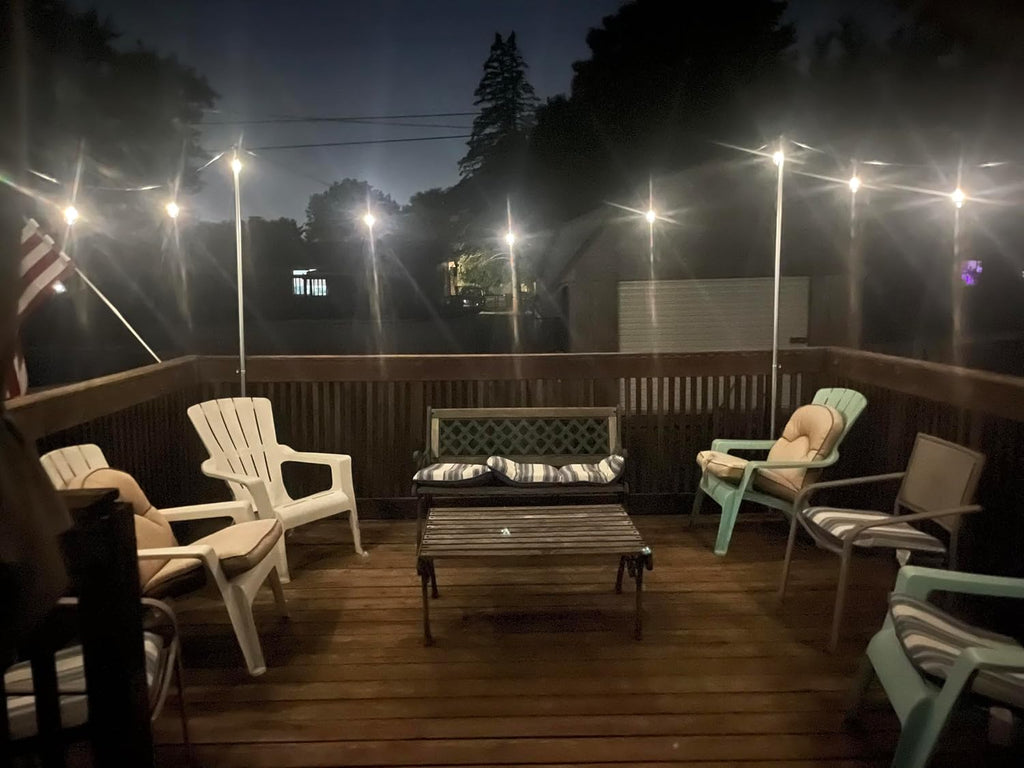 Brightech Ambience Pro 27 Ft Solar Powered String Lights - Commercial Grade Waterproof Patio Lights with Edison Bulbs - Shatterproof LED Solar Outdoor String Lights - 1W LED, Soft White, 12 Bulbs