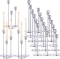 27 Pack Candles Holders, 9 Sets Metal Taper Candlestick Holders,Silver