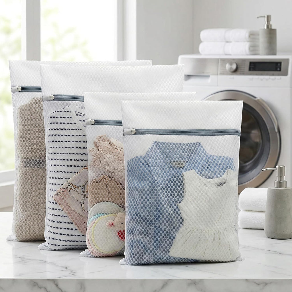 4Pcs Mesh Laundry Bags Delicates Lingerie Wash Washer Washing Machine Bag
