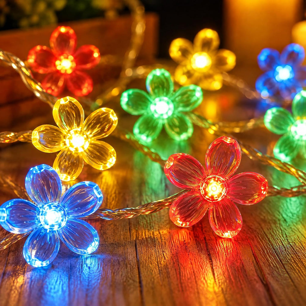 ITICdecor Flower String Lights Battery Operated 15FT 30LED Multicolor